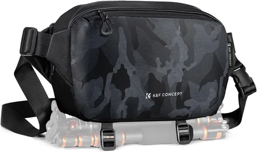 Miniatura 20 de K&F Concept Bolsa Bandolera 2 en 1 para Uso Diario, Bolsa de Hombro y Mochila Cruzada Multifuncional para Fotografía con Cámara DSLR, Bolsa Portátil