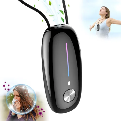 Purificador de aire portátil, collar purificador de aire personal, mini ionizador de aire portátil que elimina polen, humo, polvo para exteriores,