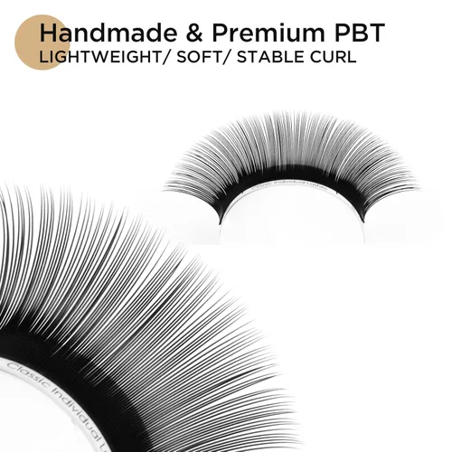 Miniatura 2 de LASHVIEW Extensiones de pestañas, extensiones de pestañas clásicas y extensiones de pestañas planas elipse, grosor de 0.15, rizo C de 0.315-0.591
