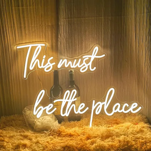 Miniatura 7 de Letreros de neón con texto en inglés "This Is Where The Magic Happens" para decoración de pared, letreros de luz LED grandes de neón de 24 pulgadas