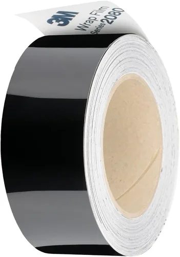 Kit de envoltura de vinilo 3M 2080 de 2 pulgadas x 25 pies, color negro brillante, para eliminación de cromo negro, moldura de ventana, moldura de