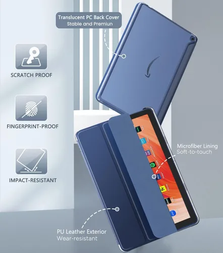 Miniatura 3 de MoKo - Funda para tableta Amazon Kindle Fire HD 10 (13ª generación, versión 2023) de 10.1 pulgadas, funda de piel sintética con soporte triple