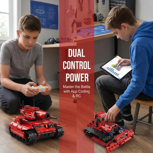 Miniatura 6 de STEM Toys Kit de robot, aplicación y excavadora de control remoto para niños, robótica para niños de 12 a 16 años, juguete educativo de niveladora a