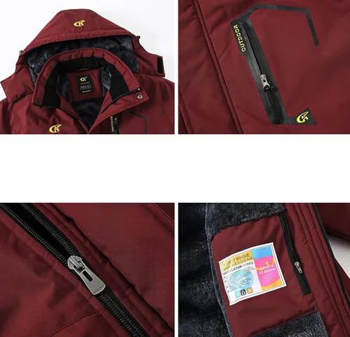 Miniatura 3 de QPNGRP Mens Waterproof Ski Snowboard Jacket Windproof Winter Snow Coat