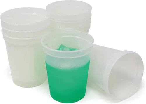 Miniatura 16 de Rolling Sands Vasos de plástico reutilizables para estadios de 16 onzas, paquete de 8, fabricados en Estados Unidos, sin BPA, aptos para Negro