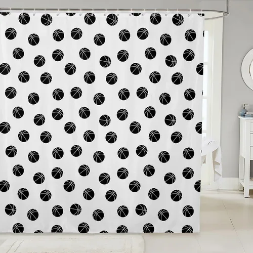 Miniatura 27 de Manfei Cortinas de ducha para niños con lazo de dibujos animados, diseño de mariquita, escarabajo, insecto, niñas, niños, cortinas impermeables