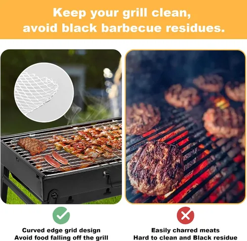 Miniatura 5 de Juego de 10 cubiertas de parrilla desechables de 16 x 12 pulgadas, alfombrillas de aluminio antiadherentes para parrillas al aire libre, fáciles
