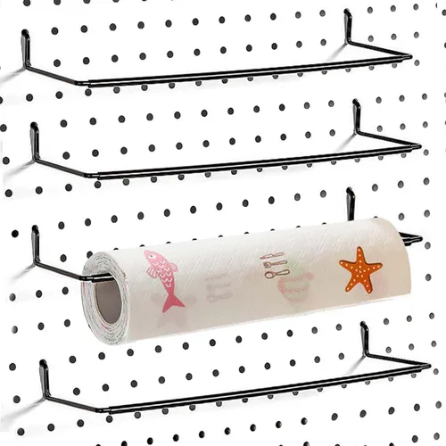 Miniatura 8 de AccEncyc Paquete de 2 soportes para toallas de tablero de clavijas para toallas de papel, toallas de cocina, calcomanías, cintas, gran organizador