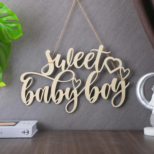 Miniatura 3 de Tradder Letrero de madera con texto en inglés «Sweet Baby Show» para decoración de baby shower, para recién nacido, revelación de género, fiesta