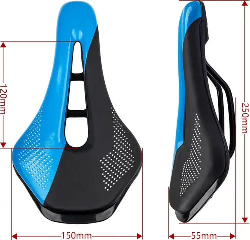 Miniatura 8 de Asiento de bicicleta Sillín de bicicleta para hombres y mujeres, asiento de bicicleta impermeable cómodo y suave cojín Azul