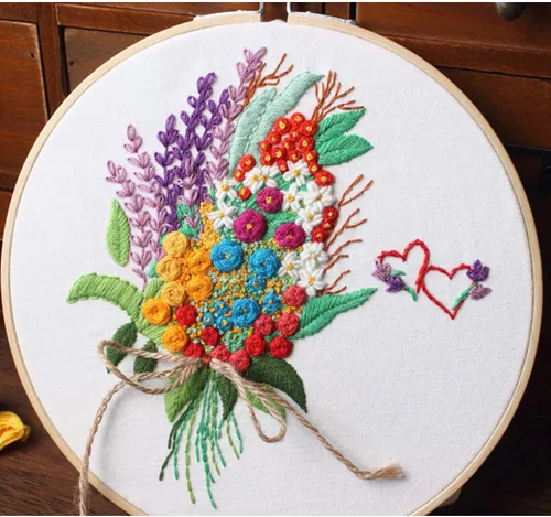 Miniatura 2 de Konrisa Kit de Bordado Estampado con Patrón Floral DIY Kits de Punto de Cruz para Adultos Flores Plantas Kit de Iniciación de Bordado con Hilo
