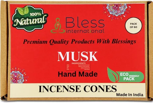 Miniatura 15 de Bless International Conos de incienso 100% naturales de lavanda hechos a mano, sumergidos a mano, libres de químicos orgánicos para purificación