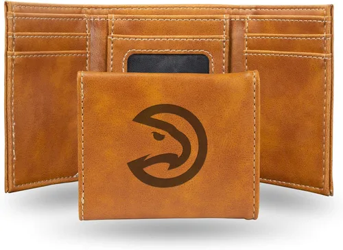Miniatura 9 de NBA Rico Industries - Billetera triple grabada con láser y tres pliegues, accesorio para hombre Negro