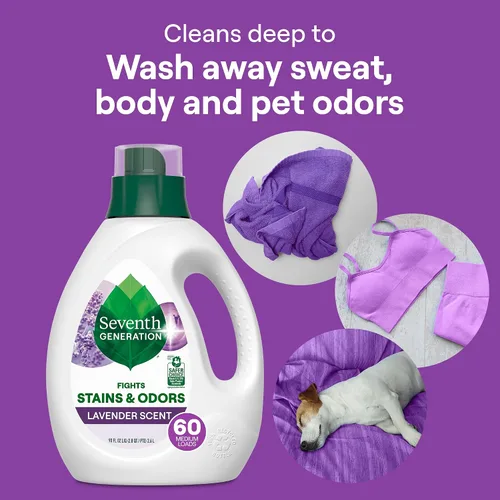 Miniatura 4 de Seventh Generation Detergente concentrado para ropa, aroma a lavanda fresca, 40 onzas, paquete de 2 (106 cargas)