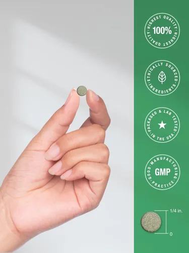 Miniatura 7 de Horbäach Pastillas de clorofila 300 tabletas masticables Sabor natural a menta Suplemento vegano, sin OMG y sin gluten