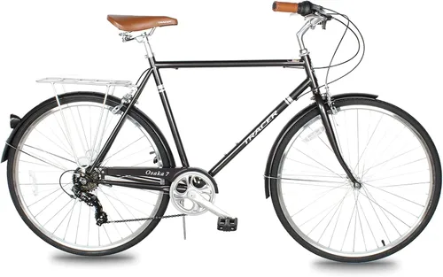 Miniatura 17 de Tracer Osaka - Bicicletas híbridas, marco de acero, Shimano Nexus Inter 3/7 velocidades, agarre marrón asiento marrón, bicicleta de carretera, Rojo