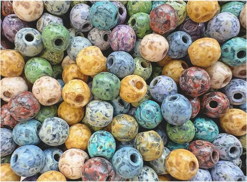 Miniatura 28 de 2.29 oz (65 g) Mezcla Exclusiva de Abalorios de Vidrio Checo Multicolor, Sueños de Ámbar, Abalorios de Vidrio Checo