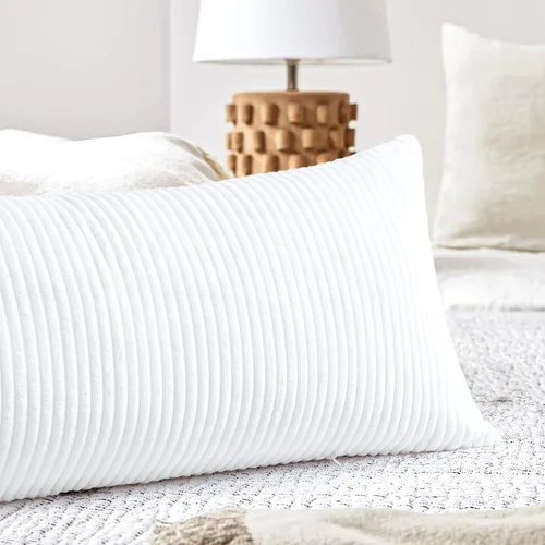Miniatura 346 de Artscope Fundas de Almohada de Pana a Rayas Acogedoras Súper Suaves Decorativas Cuadradas Fundas de Cojín para Sofá Sillón Dormitorio Decoración