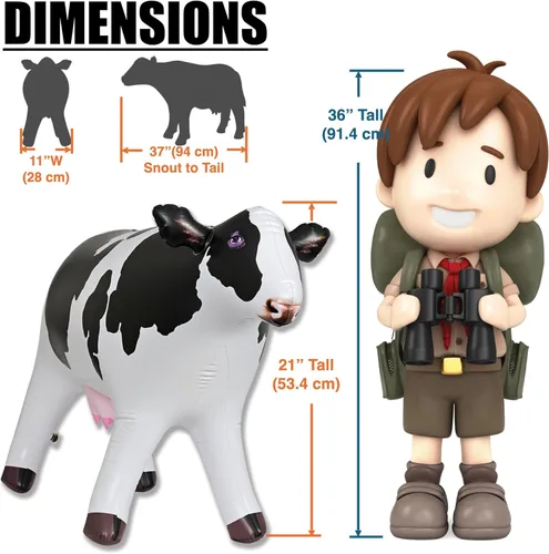 Miniatura 8 de Jet Creations Animal inflable de vaca para bebé de 37 pulgadas de largo, ideal para decoración de fiesta de piscina, cumpleaños, niños y adultos