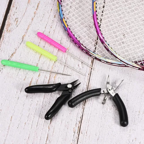 Miniatura 7 de PATIKIL Raqueta de bádminton Herramienta de guía de cuerda de raqueta de tenis Rosa Rojo