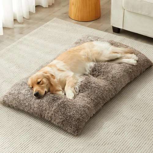Miniatura 10 de BFPETHOME Camas para perros grandes, cama de felpa para perros, mullida y acogedora, para dormir y aliviar la ansiedad, alfombras lavables para Rosa