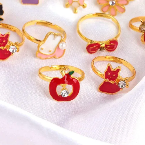 Miniatura 3 de Leadigol 36 anillos de joyería para niña, ajustables, sin duplicación, anillos ajustables en caja, juego de anillos de joyería con vitrina