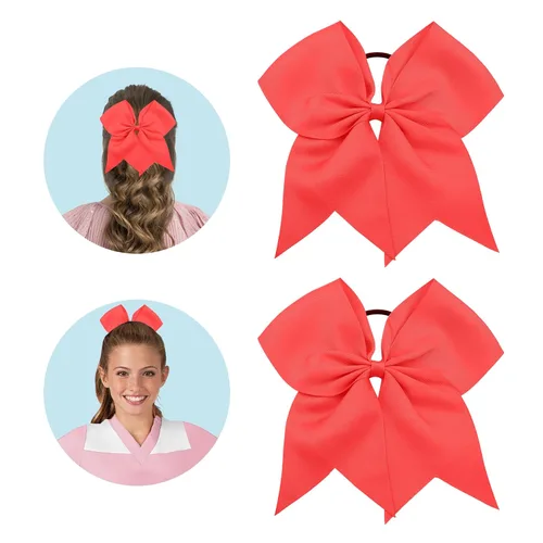 Miniatura 22 de Lazos de animación, lazo negro para animadoras, lazos de animadora para animadoras, lazos de animadora, 2 lazos grandes de 8 pulgadas para niñas