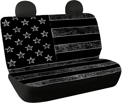 Miniatura 26 de AFPANQZ Funda protectora para asiento trasero de automóvil, con bandera patriótica estadounidense, solo para asiento trasero de automóvil, camión