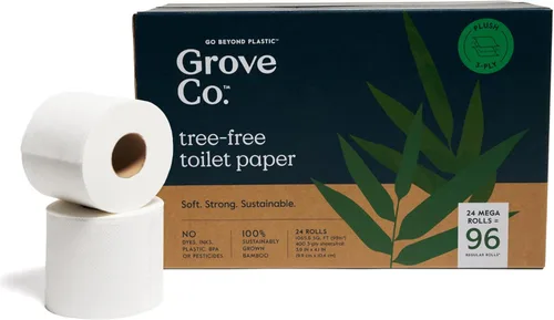 Miniatura 6 de Grove Co. Papel higiénico de bambú sin árboles y seguro para sépticos, ultra suave, duradero y absorbente, hojas de 3 capas