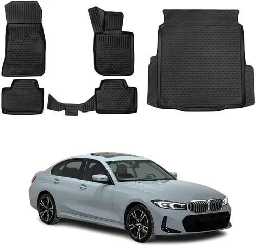 Miniatura 10 de OMAC Alfombrillas para BMW Serie 3, E46, E90, E91, E92, alfombrillas de coche para todo tipo de clima, 3D, ajuste personalizado, alfombrilla de goma