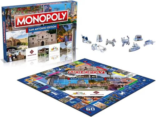 Miniatura 3 de Monopoly Juego de mesa San Antonio Edition: 2-6 jugadores Juegos de mesa familiares para niños y adultos, juegos de mesa para niños de 8 años