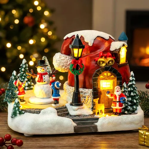 Miniatura 8 de Árbol de Navidad Iluminado y Animado Escena de Natividad del Pesebre, Figuras Musicales de la Familia de Ángeles con Luz LED que Reproduce Música