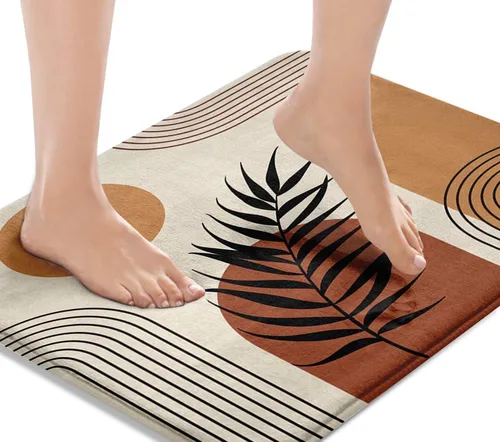 Miniatura 12 de Britimes Tapete de baño de mármol rosa para baño, alfombra de piso lavable, tapetes, alfombra de piso, decoraciones de baño, 16 x 24 pulgadas