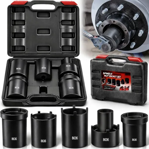 Miniatura 7 de Kit de herramientas de enchufe de tuerca de husillo, 5 piezas de eje de bloqueo de tuerca de bloqueo de eje conjunto de 1/2 pulgada para Ford Dana