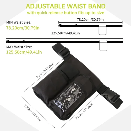 Miniatura 5 de Cinturón de funda de aceite de masaje, bolsa ajustable para 2 botellas, herramienta profesional para terapeuta de masaje, solo bolsa, no incluye