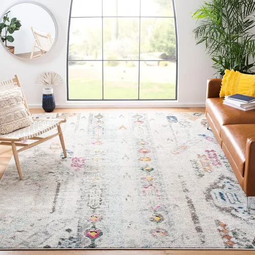 Miniatura 14 de SAFAVIEH Madison Collection - Alfombra decorativa de 2 pies 2 pulgadas x 4 pies, verde y naranja, diseño tribal envejecido, no desprende pelusa