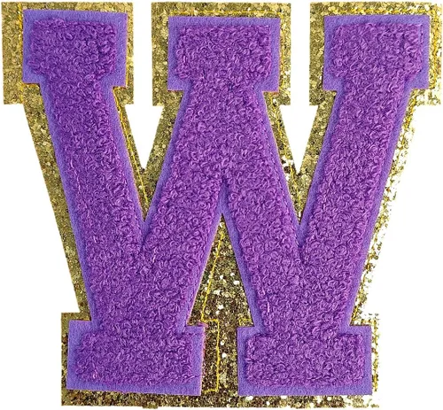 Miniatura 112 de GYGYL - 3 parches de letras deportivas de felpilla con purpurina, parches para planchar de tamaño grande para decoración de disfraces