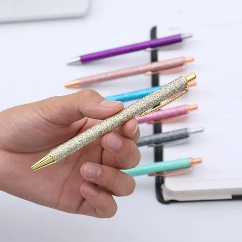 Miniatura 3 de Oddmoal Fun Sparkle - Bolígrafo para mujer, bonitos bolígrafos de metal brillante, bolígrafo multicolor retráctil para diario y escuela, tinta