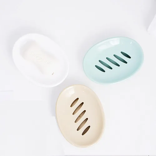 Miniatura 3 de Soporte para jabón, estante de plástico, paquete de 2 unidades con drenaje, fácil limpieza, bandeja blanda para ducha y baño