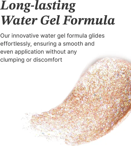Miniatura 4 de Gel Glint Glitter (ron N Sugar, 0.13 onzas), maquillaje corporal multiusos para ojos, mejillas, cuerpo y cabello de LG Beauty. Pigmento rico, brillo
