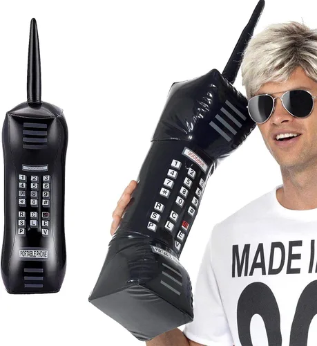 Miniatura 7 de 3 piezas inflables de teléfono móvil accesorios de radio inflable Boombox para decoraciones de fiesta de los años 80 y 90 suministros de fiesta