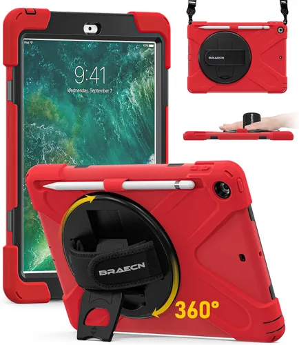 Miniatura 13 de BRAECN Funda para iPad 6ª/5ª Generación, Funda iPad 9.7 2018/2017 - Resistente a Prueba de Golpes con Soporte para Lápices, Correa de Hombro