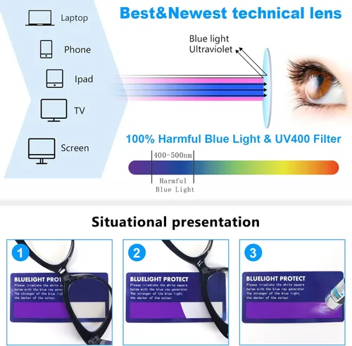 Miniatura 6 de DXYXYO Paquete de 3 lentes retro para computadora para mujer, de gran tamaño, ojo de gato, bloqueo de luz azul, lectores, sin receta, lentes de moda