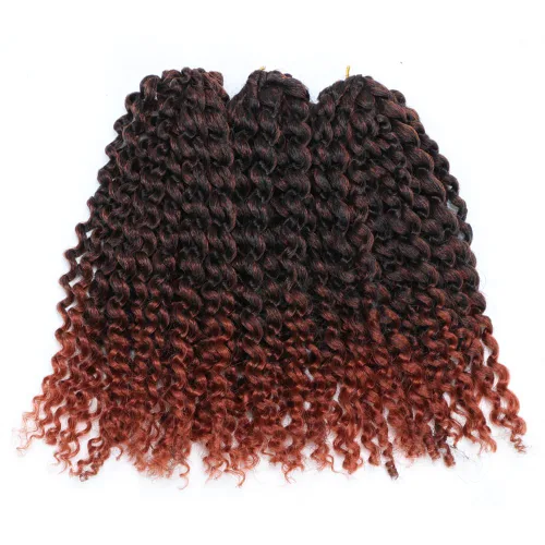 Miniatura 19 de Rizo rizado afro de 8 pulgadas, cabello rizado 4# color negro apagado 3 unids/paquete de extensiones de cabello sintético suave (4#)