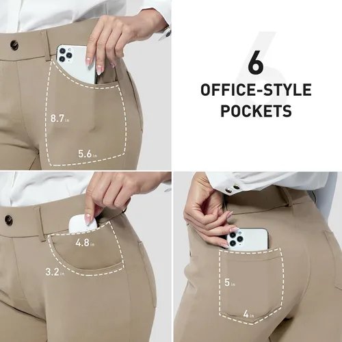 Miniatura 4 de M MOTEEPI Yoga Dress Pants for Women 31''29''33'' High Waisted Pull on Work Pants Business Slacks