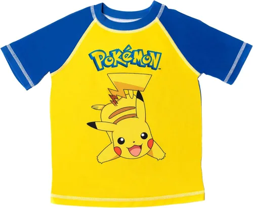 Miniatura 2 de Pokemon Bulbasaur Charmander Squirtle Pikachu - Conjunto de traje de baño para niños pequeños a grandes, Azul