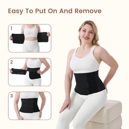 Miniatura 7 de Trendyline Banda para el vientre posparto para recuperación de cesárea, faja abdominal poscirugía con bolsillo frío caliente para aliviar el dolor
