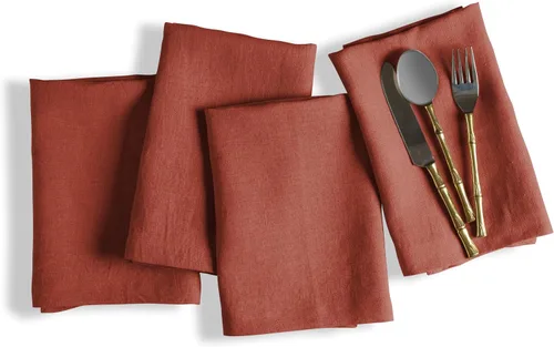 Miniatura 9 de Native Fab Servilletas decorativas de tela bordada 100% algodón, juego de 4 unidades, suaves, absorbentes, lavables, servilletas de mesa