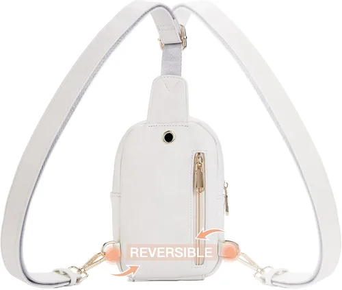 Miniatura 4 de Telena Riñonera pequeña para mujer, de cuero, cangureras, bolsa de pecho para mujer