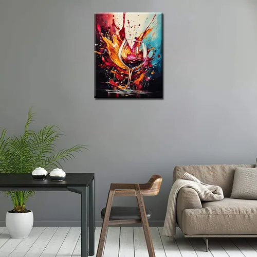 Miniatura 2 de Pintura abstracta para copa de vino por números para adultos principiantes, copa de vino tinto grafitica, pintura digital, bricolaje, bebidas Obras